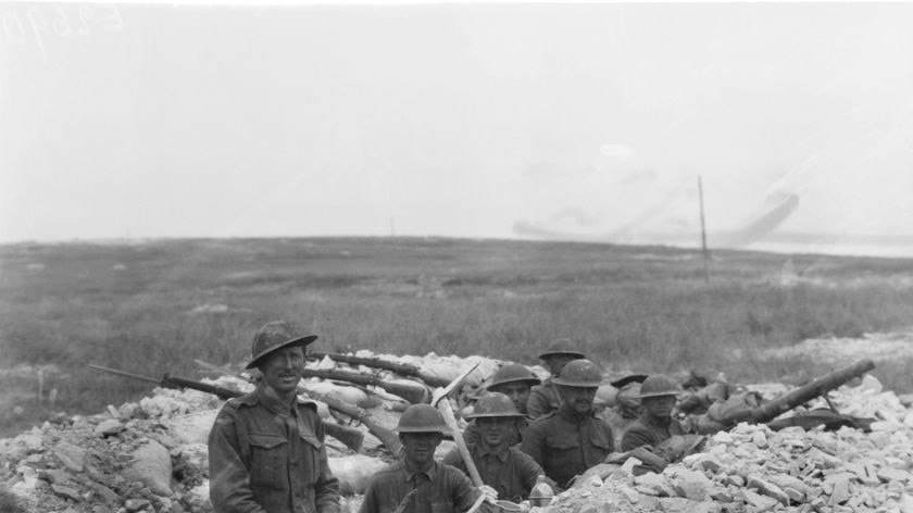 American and Australian troops dug in together during the Battle of Hamel, July 1918.