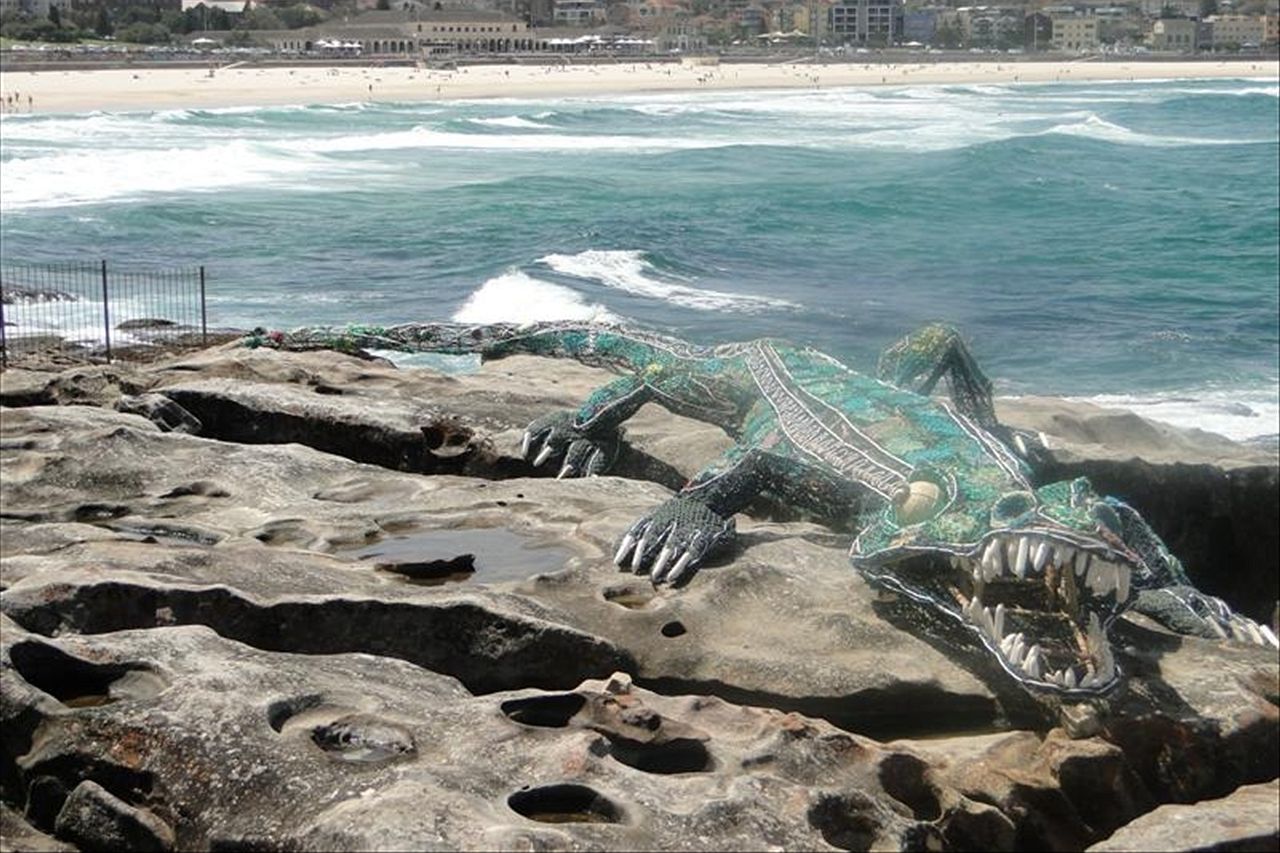 Ghostnet crocodile looking snappy on Bondi Beach - ABC News