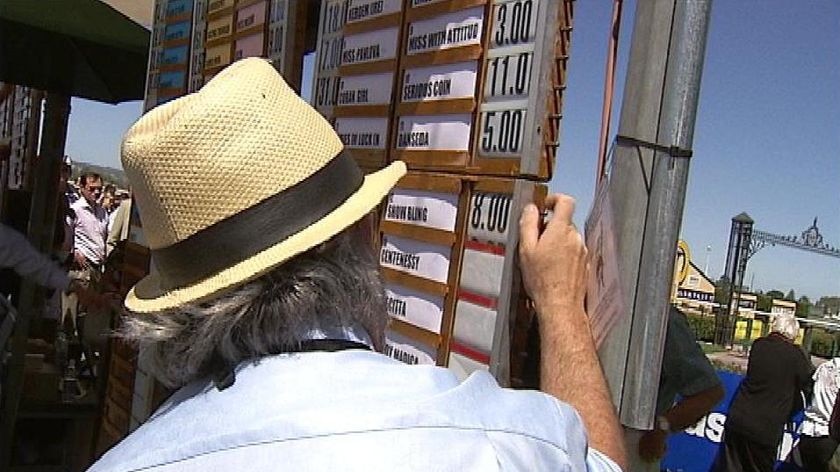 Bookmaker at a race meeting in Adelaide (ABC News)