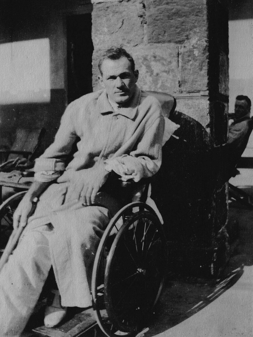 Guy Haydon recovers after being wounded in the Beersheba charge.