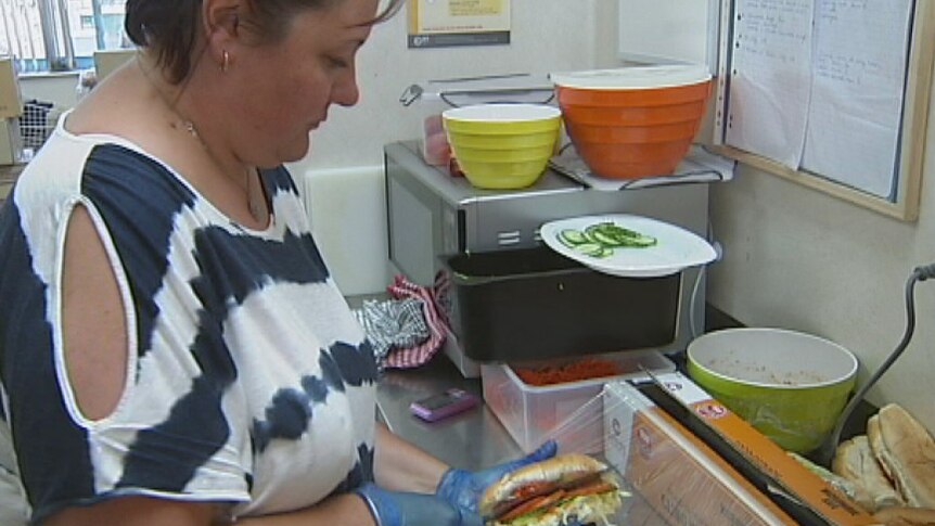 Lifeline catering manager Samantha Melavirta prepares food