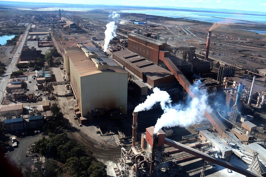 Whyalla steelworks from above