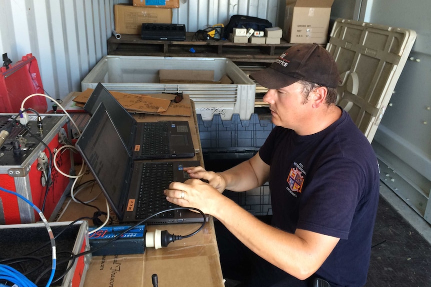 Pyrotechnician works on 2015 Sydney fireworks display