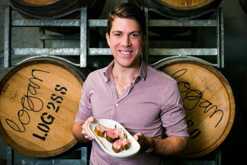 James Madden with his carbon neutral meat