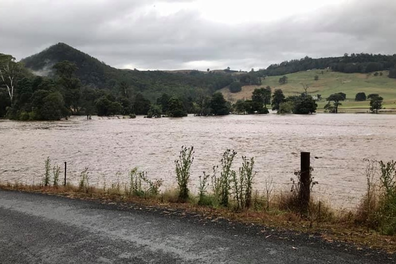 Flood waters in a paddock