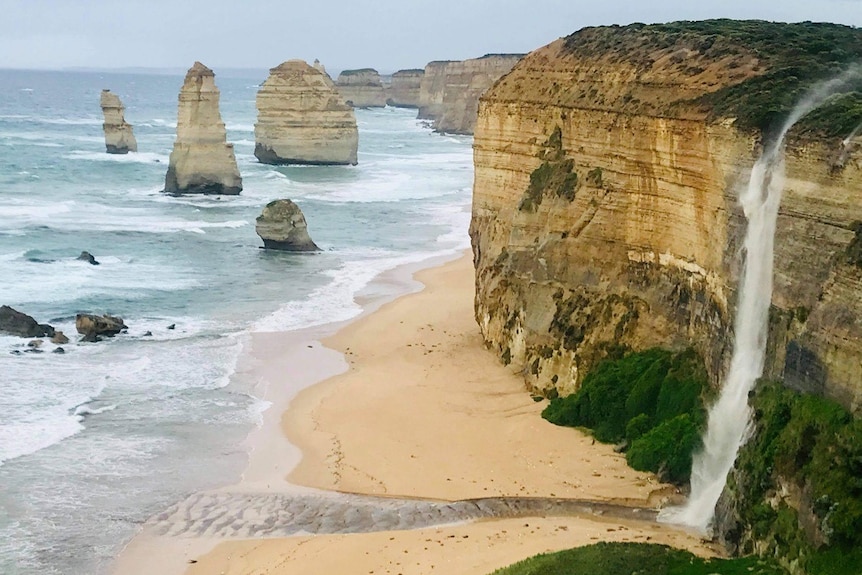 twelve apostles with mini waterfall