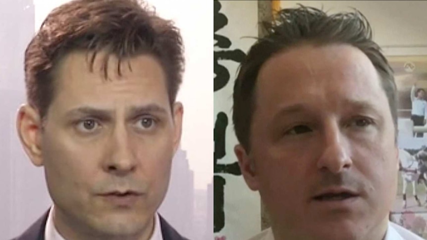 Headshots of Michael Kovrig and Michael Spavor