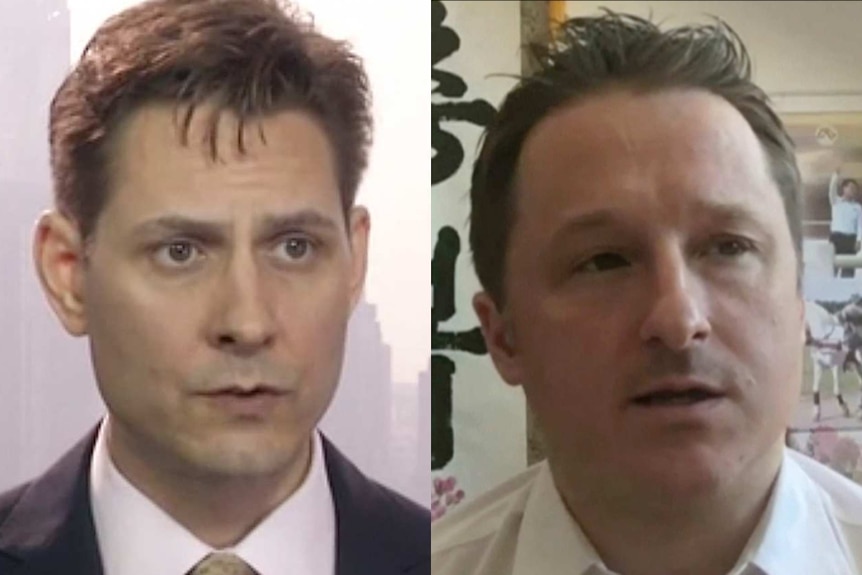 Headshots of Michael Kovrig and Michael Spavor