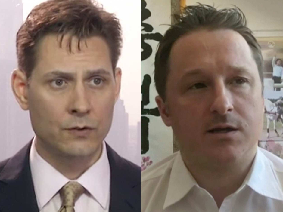 Headshots of Michael Kovrig and Michael Spavor