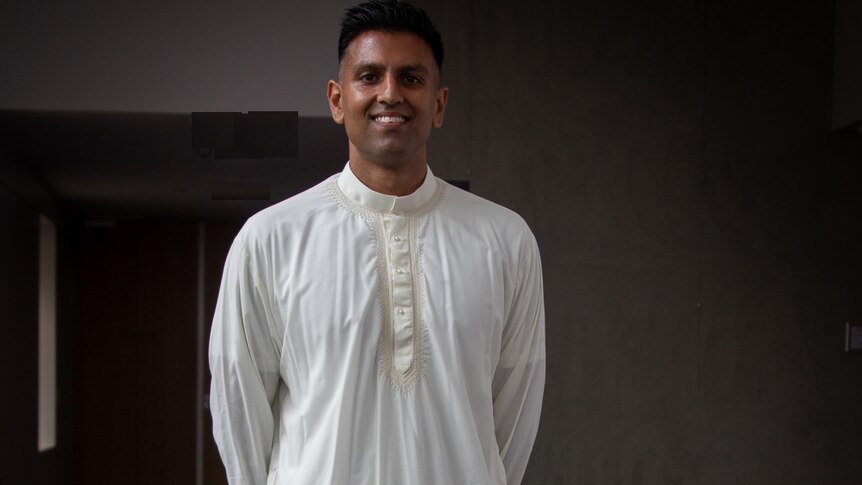 Amit Khaira in the traditional Indian Kurta that he wore to get married.
