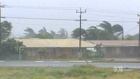Strong winds lash Karratha as cyclone Glenda approaches the Pilbara coast in 2006.