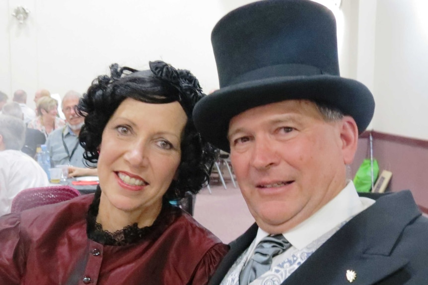 Leon Colthier and Linda Gibson from Emerald dressed up