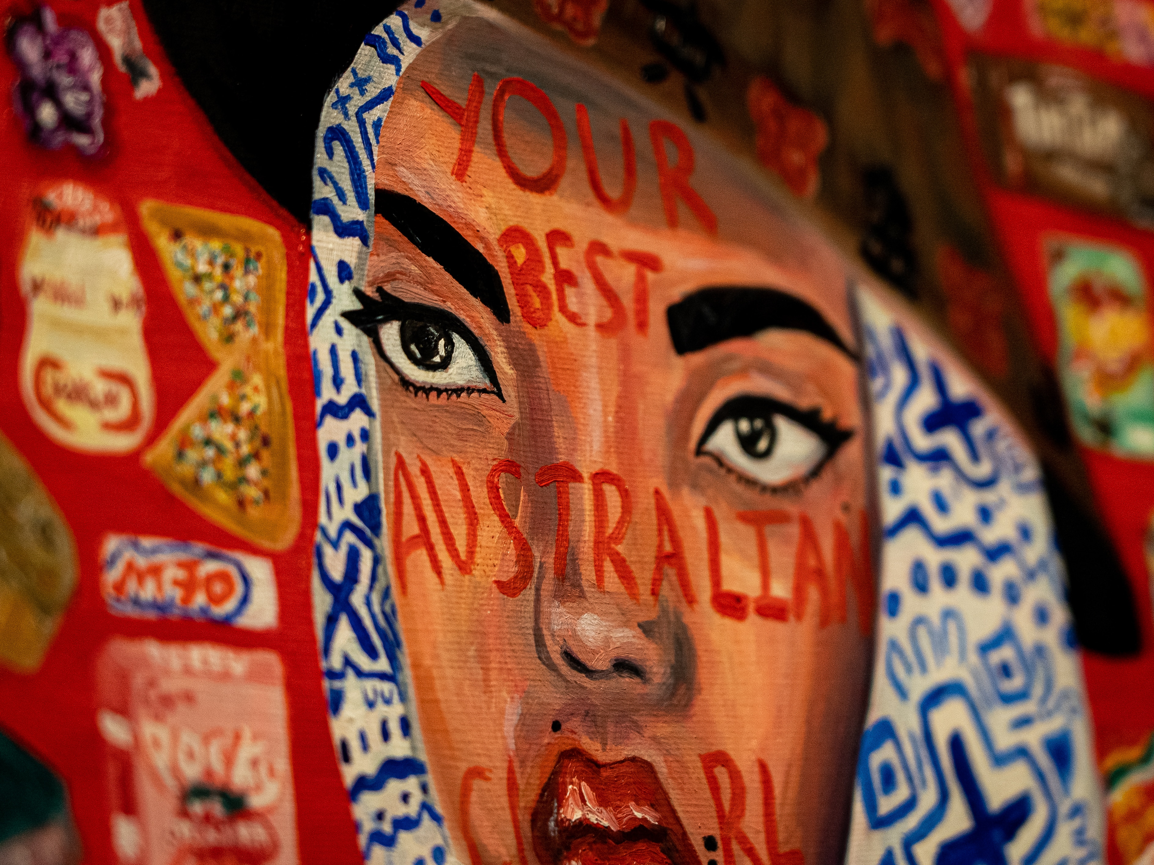 a close-up of a self-portrait