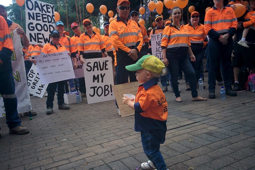 Protesters from New Acland mine