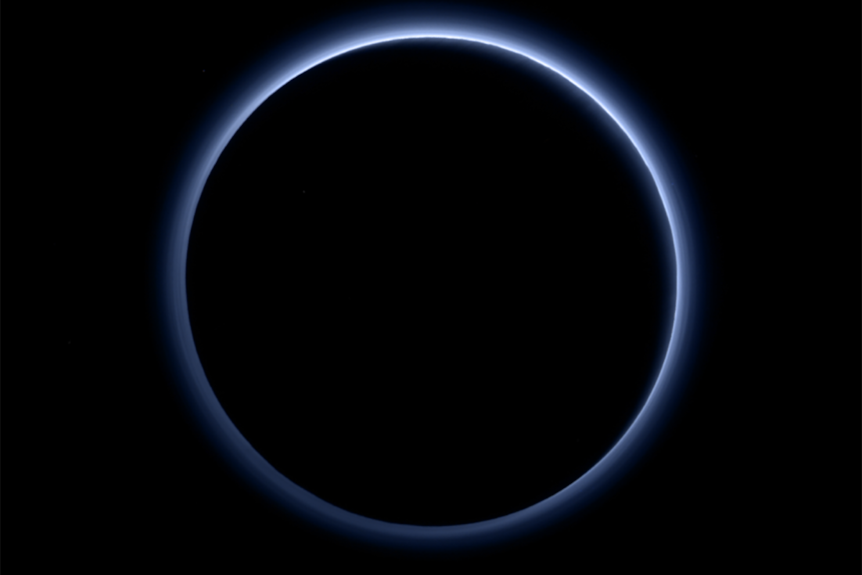Pluto's blue sky