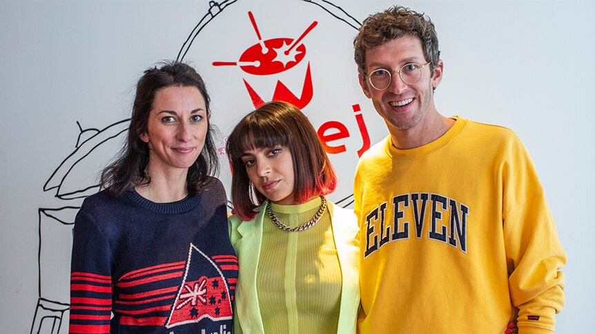 Charli XCX with triple j's Veronica and Lewis