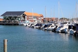 A sunny day at a boat harbour.