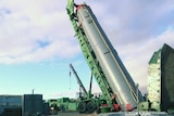 A Russian Avangard hypersonic missile being installed into a silo