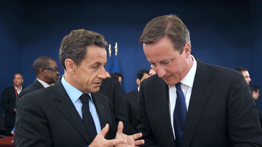 Nicolas Sarkozy said there were now 'two Europes' after the UK snubbed the single eurozone currency bloc.
