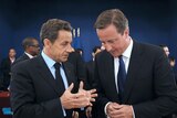 Sarkozy, Cameron talk at Paris summit