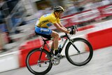 Lance Armstrong rides on the Tour