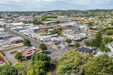 An aerial view in Mount Gambier.