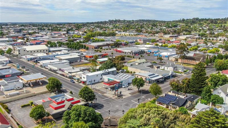 An aerial view in Mount Gambier.