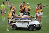 Knights stretchered off the field