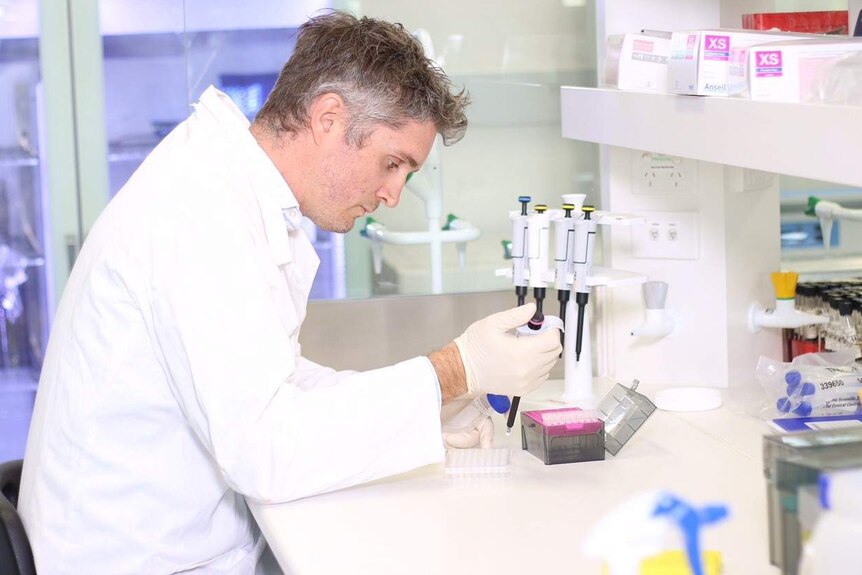 Brendan Chapman in the lab.