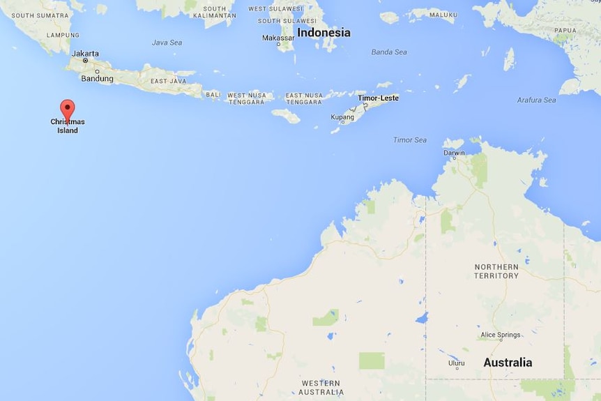 A map of north-west Australia and Indonesia.
