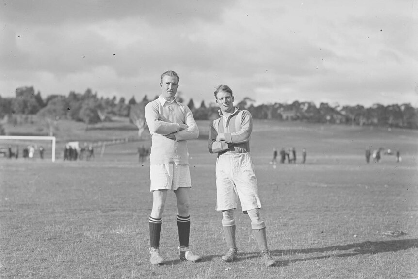 Soccer captains at Acton Sports Ground, Canberra 1935