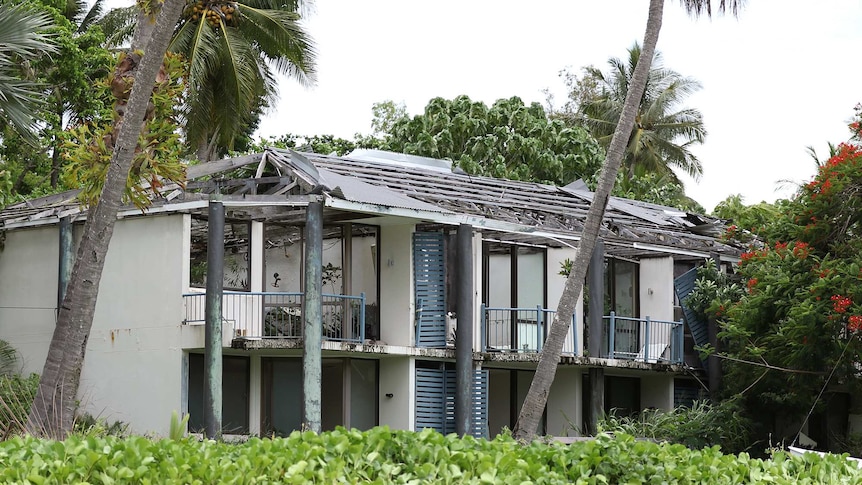 Units at Dunk Island Resort damaged by Cyclone Yasi in 2011.