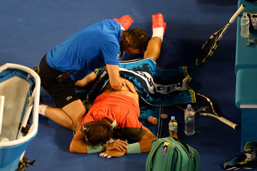 Nadal receives medical attention on court