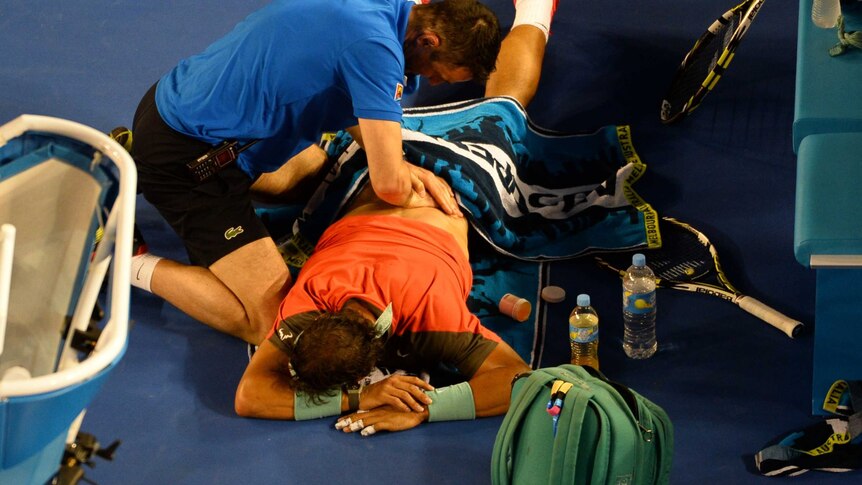 Nadal receives medical attention on court
