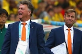 Louis van Gaal reacts during World Cup play-off