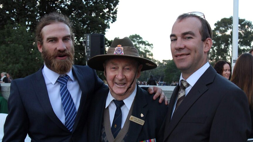 Veteran Tom Horton and his grandsons Ron and Stanley Date in Kings Park