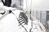 Ice on the deck of Katharsis II.