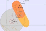 A map showing a tropical disturbance will develop into a cyclone over Vanuatu.