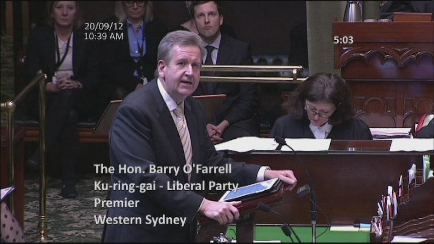 Premier Barry O'Farrell delivers a formal apology for the role the NSW Government played