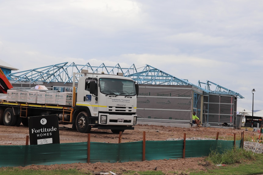 House being built at an estate at Ripley, near Ipswich, west of Brisbane.