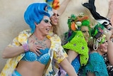 Actress Toni Collette joins the group of drag queens in Pt Germain, in outback South Australia.