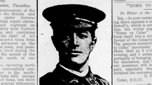 Private Ernest Hall's obituary in the Colac Reformer, after his death in 1917