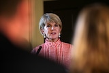 Australia's Foreign Minister Julie Bishop gives a press conference at the Royal Botanic Garden in Edinburgh.