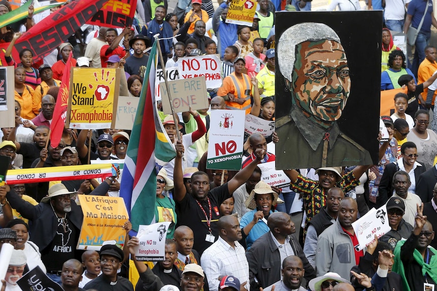 Thousands of protesters march through Johannesburg after spate of