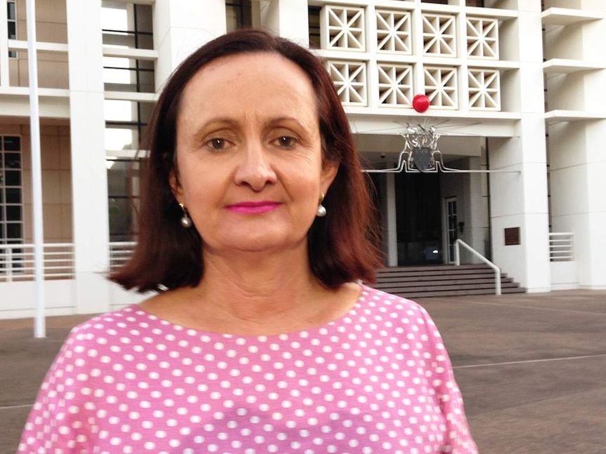 Robyn Lambley outside Parliament after quitting the CLP