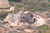 chimney stacks being destroyed.