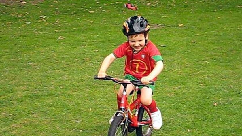Charlie Simpson on his bike