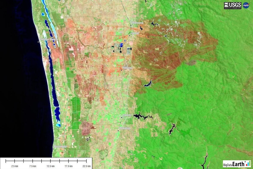 After the early January 2016 Yarloop fires in Western Australia, on February 17, 2016.
