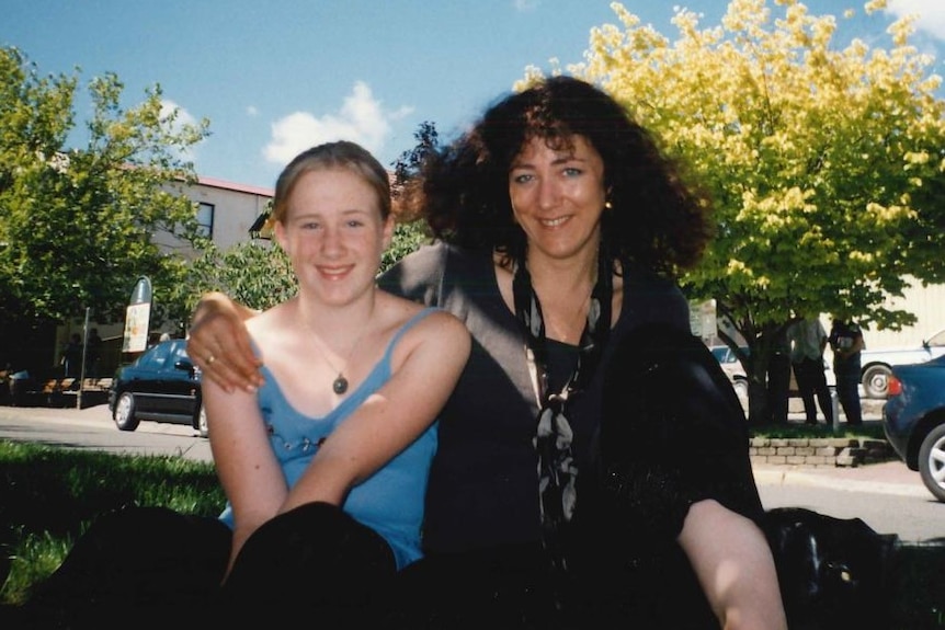 Rosie Waterland as a teenager sits with her mother, Lisa Stevens.