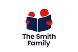 The Smith Family logo of two people holding a book.